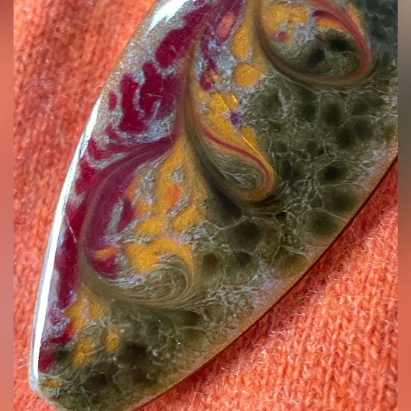 Artisan Hand Made Enameled Unique Hair Barrette - Picture 3 of 4